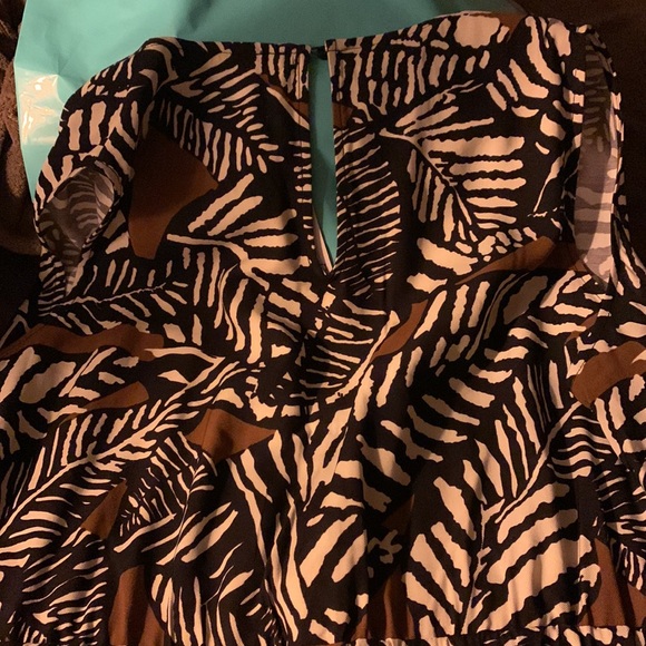 Violeta by Mango NWT Long Printed Black Copper Jumpsuit Curvy Plus Size 2X - Picture 11 of 11